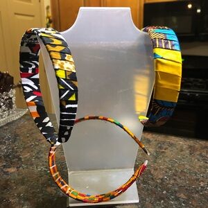 African print New Handmade Colorful Patterned Headbands , Set of 3